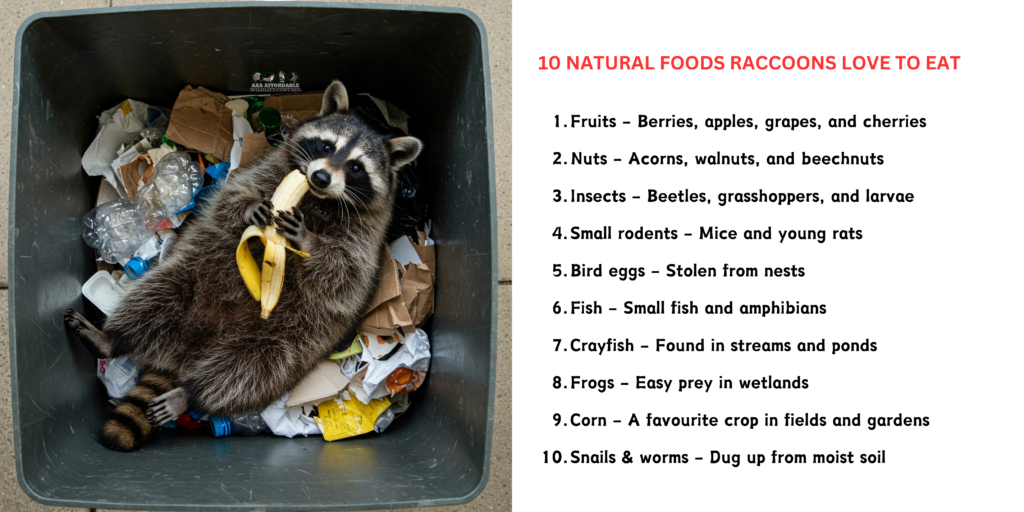 What do raccoons eat, 10 Natural Foods Raccoons Love to Eat